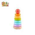 Customized Educational Toy Rainbow Stacker,Ring Rainbow Stacker Wooden Toy